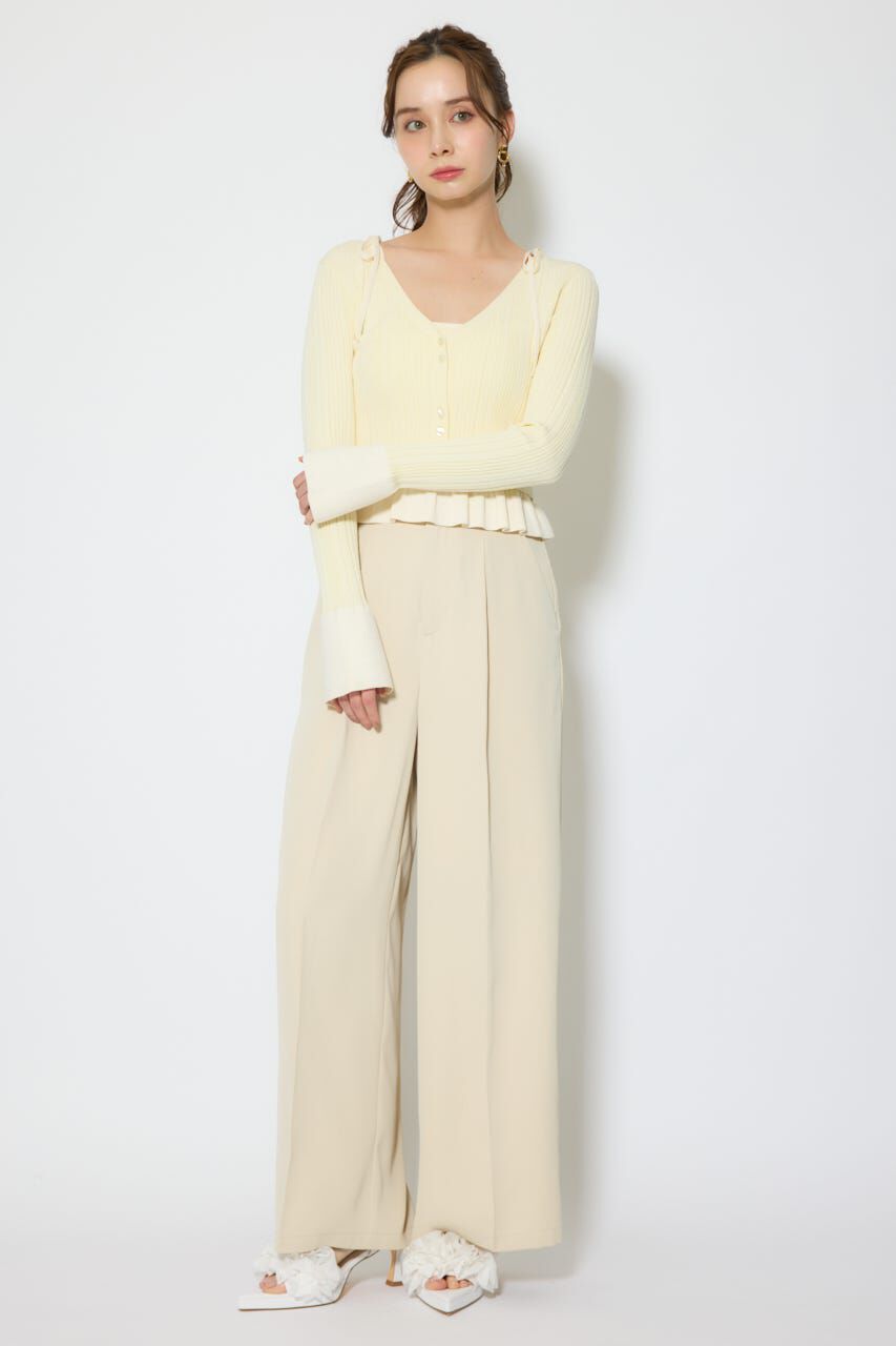 rienda「ベルトポイントハイウエストワイドパンツ」|その他|