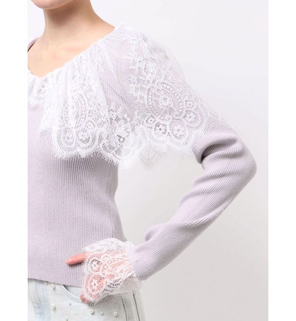 MERCURYDUO「スカラレース襟ニット」|ニット・セーター|