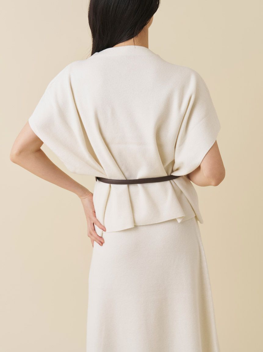 SNIDEL「ベルト付きケープ風ニットアップ」|ワンピース|