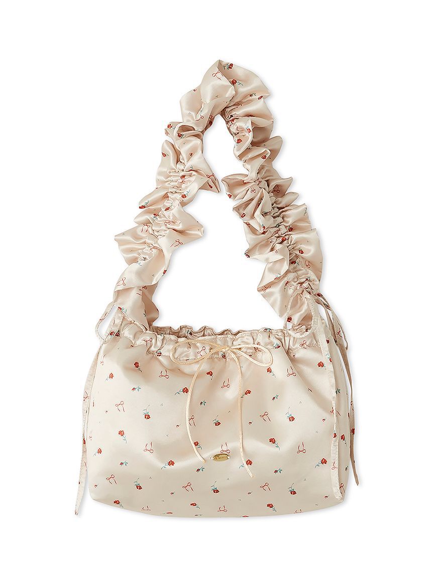 LILY BROWN Lingerie「【LILY BROWN Lingerie】サテンバケットバッグ～プティ ローズ～」|ハンドバッグ|LBEG