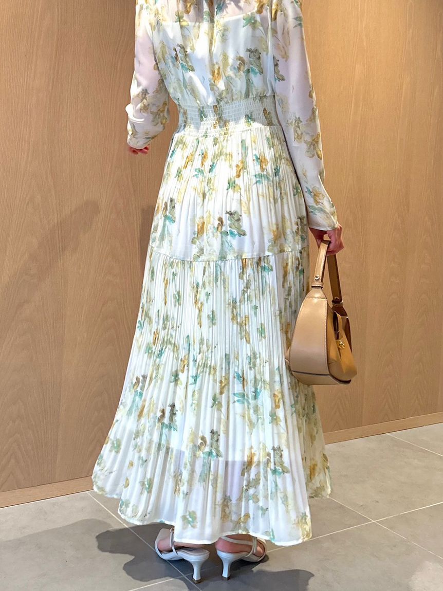 CELFORD「マーブルフラワープリントワンピース」|ワンピース|