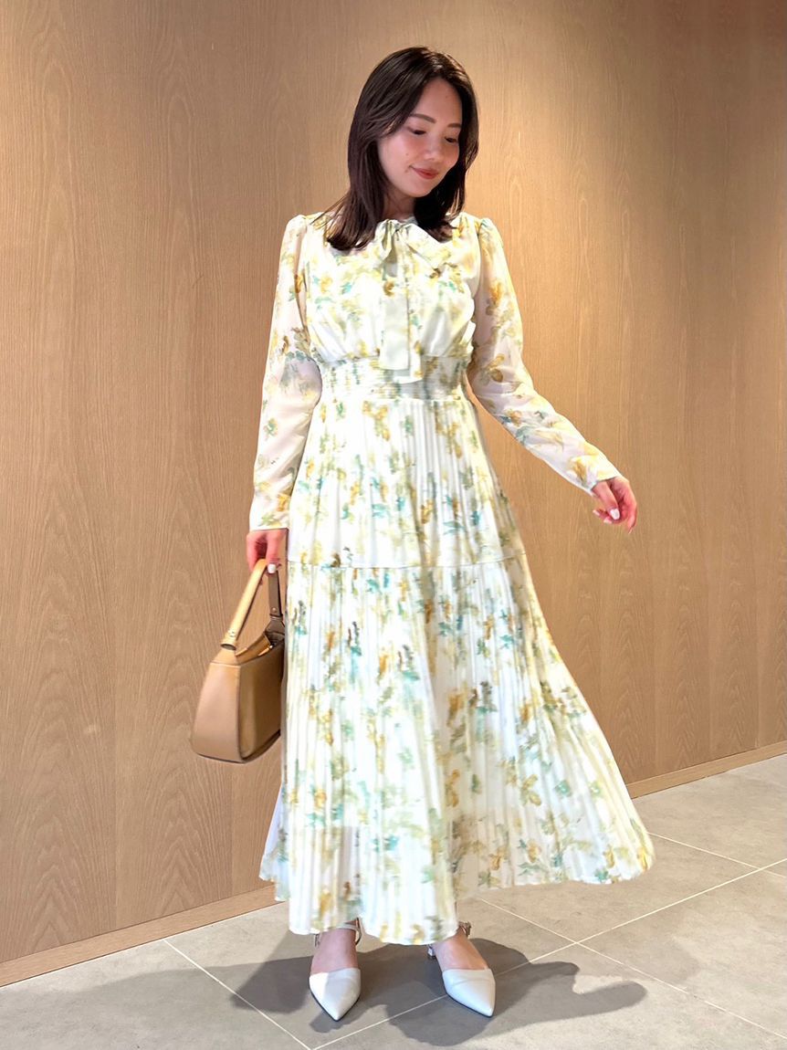 CELFORD「マーブルフラワープリントワンピース」|ワンピース|