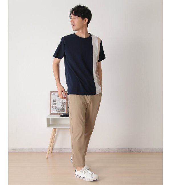 ikka「【接触冷感／吸水速乾】マルチファンクション縦切り替えT【親子おそろい】」|Tシャツ・カットソー|