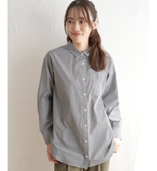 ikka「ストライプ長袖シャツ」|シャツ・ブラウス|