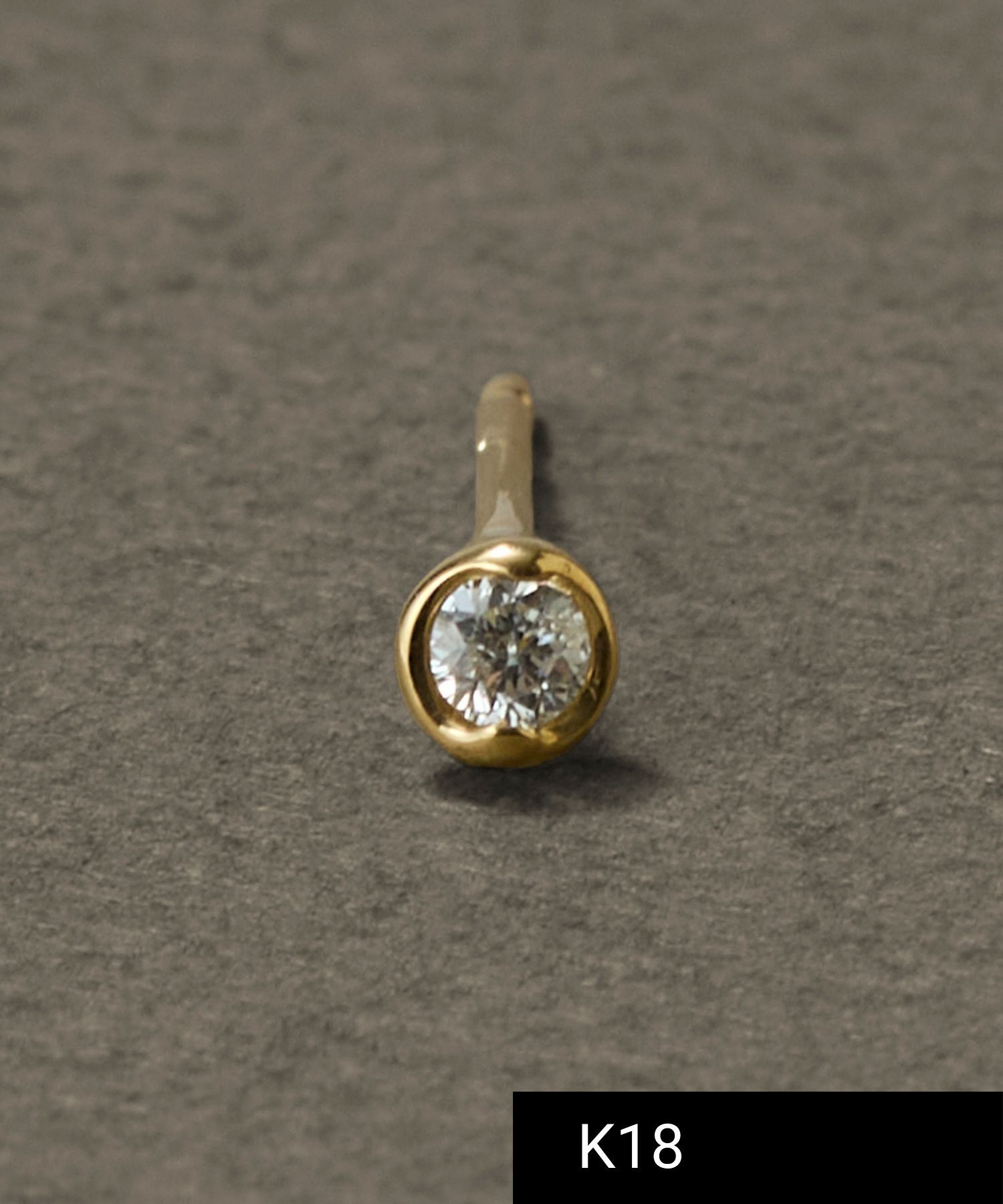 JUPITER「【K18】ベーシックダイヤモンドピアス /片耳」|ピアス|ゴールド