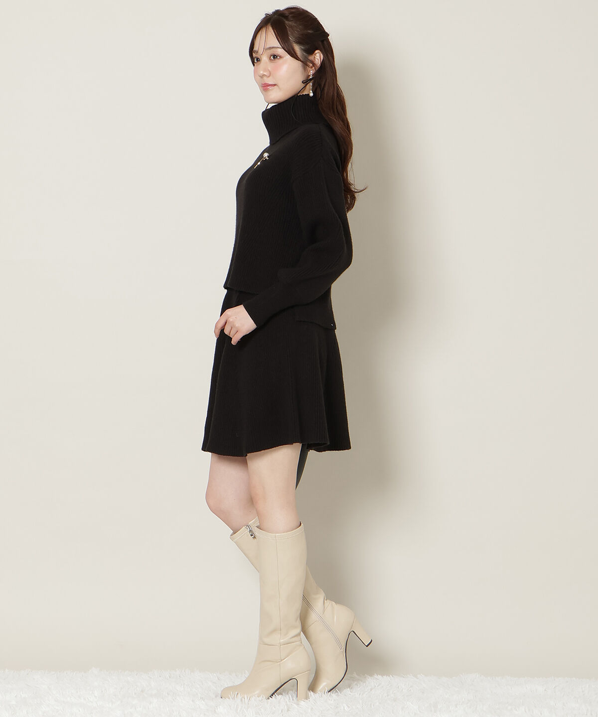 WILLSELECTION「オフタートル&times;スカートニットSETUP」|ワンピース|