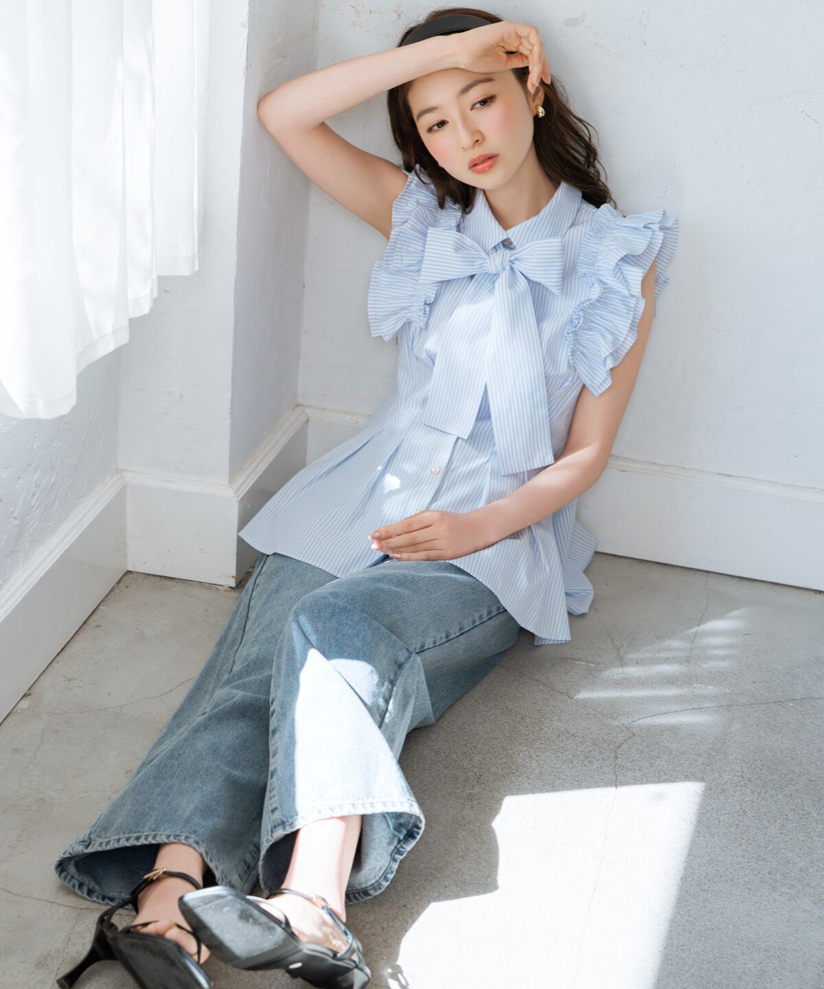 WILLSELECTION「ビジューポケットワイドデニムパンツ」|デニム|