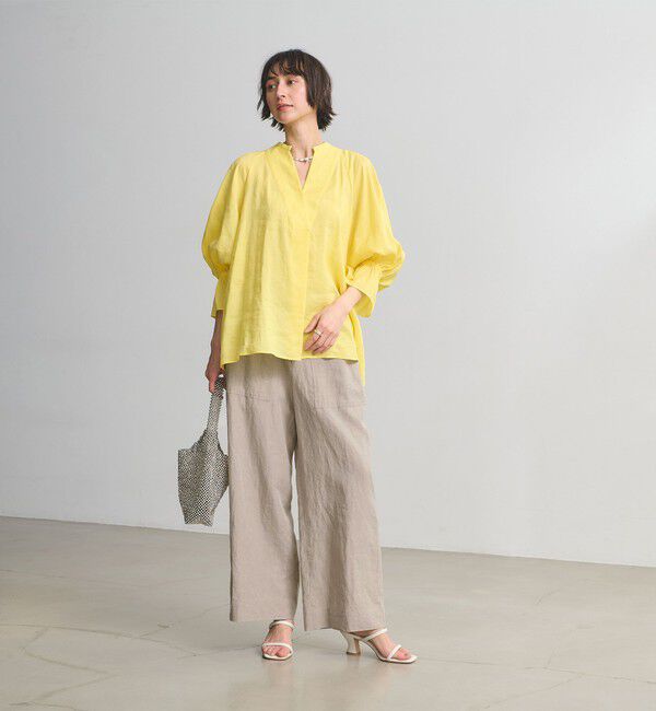 UNITED ARROWS「リネン パッチポケット イージーパンツ ‐ウォッシャブル‐」|チノ|