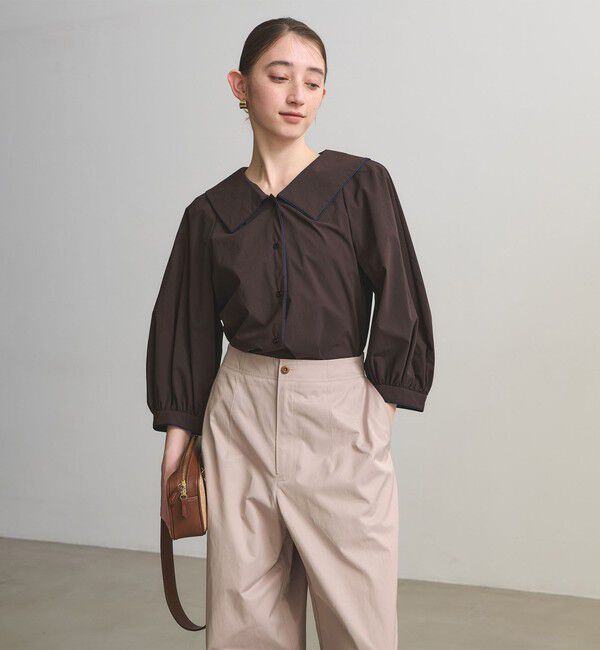 UNITED ARROWS「ビック カラー ブラウス ‐ウォッシャブル‐」|シャツ・ブラウス|DK.BROWN