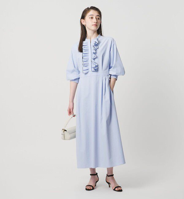 UNITED ARROWS「メロー フリル ワンピース ‐防しわ 吸水速乾 UVカット 遮熱性 接触冷感 ウォッシャブル‐」|ワンピース|