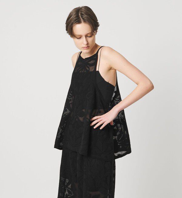 AEWEN MATOPH「＜AEWEN MATOPH＞メッシュジャガード アシンメトリーフレアキャミソール」|キャミソール|