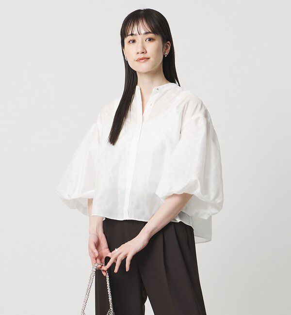 UNITED ARROWS「シアー ドット パフ ブラウス ‐ウォッシャブル‐」|シャツ・ブラウス|