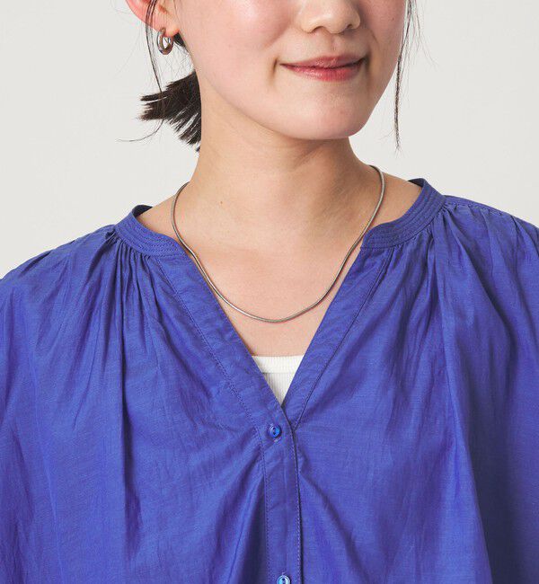 UNITED ARROWS green label relaxing「［size SHORTあり］ボイル レイヤー ギャザー ブラウス」|シャツ・ブラウス|