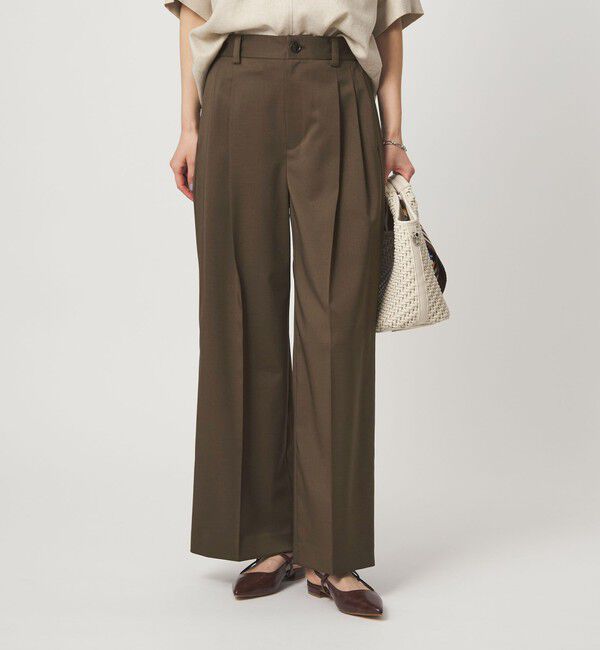 UNITED ARROWS green label relaxing「［size SHORT/TALLあり］ツイル イージー ワイド パンツ」|スラックス|