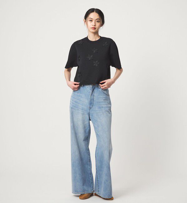 EMMEL REFINES「＜EMMEL REFINES＞EM HW フラワーモチーフ ショートスリーブ ニット」|ニット・セーター|