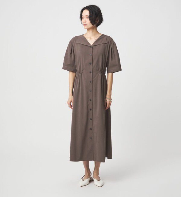 UNITED ARROWS green label relaxing「Vカラー フレア ボタン ワンピース」|ワンピース|