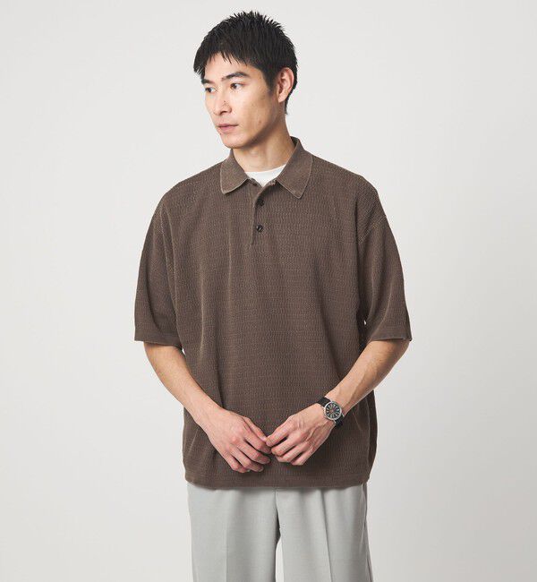 UNITED ARROWS green label relaxing「【別注】＜Healthknit＞ガーメントダイ ニット 半袖 ポロシャツ」|ポロシャツ|
