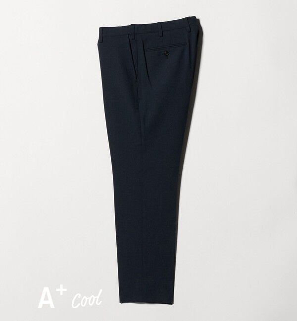 UNITED ARROWS green label relaxing「A+ COOL ポリエステル バーズアイ スタンダード アジャスター NP スラックス -ウォッシャブル・ストレッチ」|スラックス|NAVY