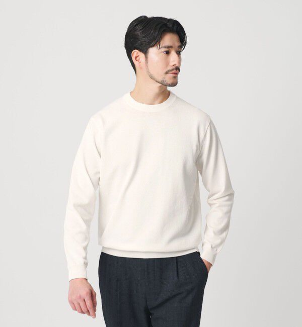 BEAUTY&YOUTH UNITED ARROWS「【WEB限定 WARDROBE SMART】KOUKIN ハイゲージ ニット クルーネック【抗菌・防臭】」|ニット・セーター|WHITE