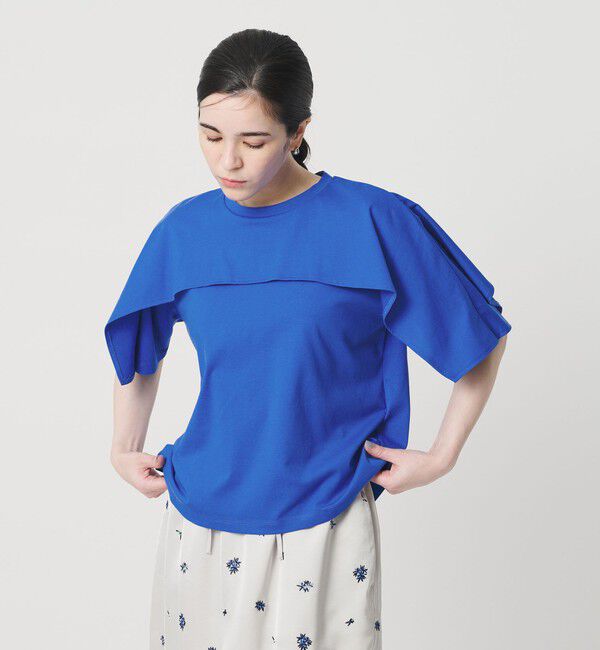 BEAUTY&YOUTH UNITED ARROWS「【WEB限定 Wardrobe DAILY MINIMAL】ケープフリル ショートスリーブプルオーバー UVカット 接触冷感」|Tシャツ・カットソー|