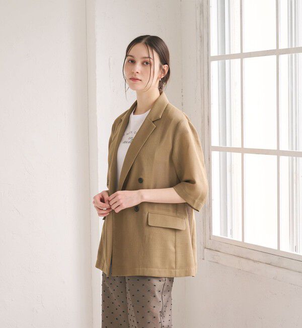 BEAUTY&YOUTH UNITED ARROWS「ポリエステル メッシュ ハーフスリーブ ジャケット ウォッシャブル」|テーラードジャケット|MOCA