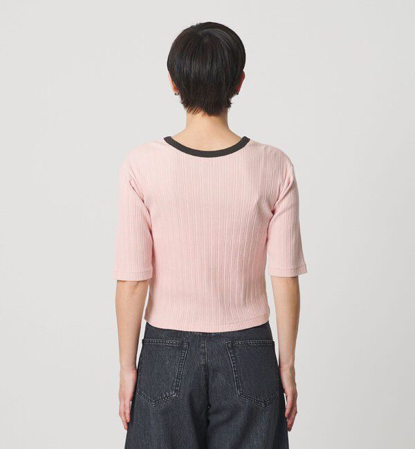 BEAUTY&YOUTH UNITED ARROWS「【WEB限定】ランダムリブ ヘンリーネック スナップ 5分袖Tシャツ」|Tシャツ・カットソー|