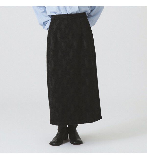 Ray BEAMS 「起毛 レース タイト スカート」|タイト|BLACK