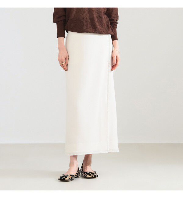 Demi-Luxe BEAMS 「フリンジ  Iライン スカート」|スカート|IVORY