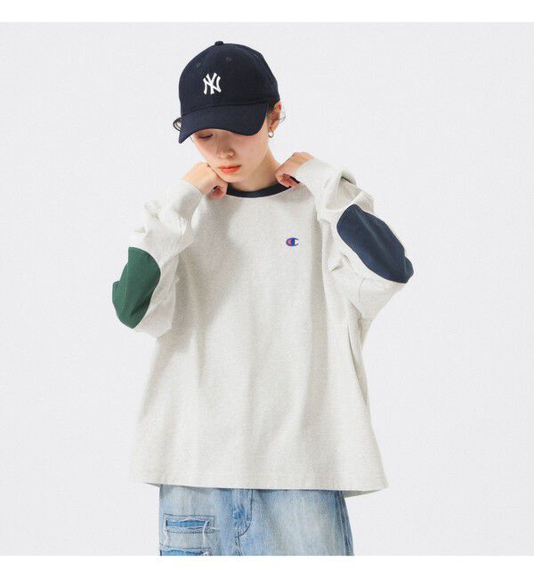 BEAMSBOY「【別注】Champion / エルボーパッチ Tシャツ」|Tシャツ・カットソー|OATMEAL