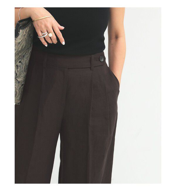 Demi-Luxe BEAMS 「シンプル リネン ワイドパンツ .M」|チノ|