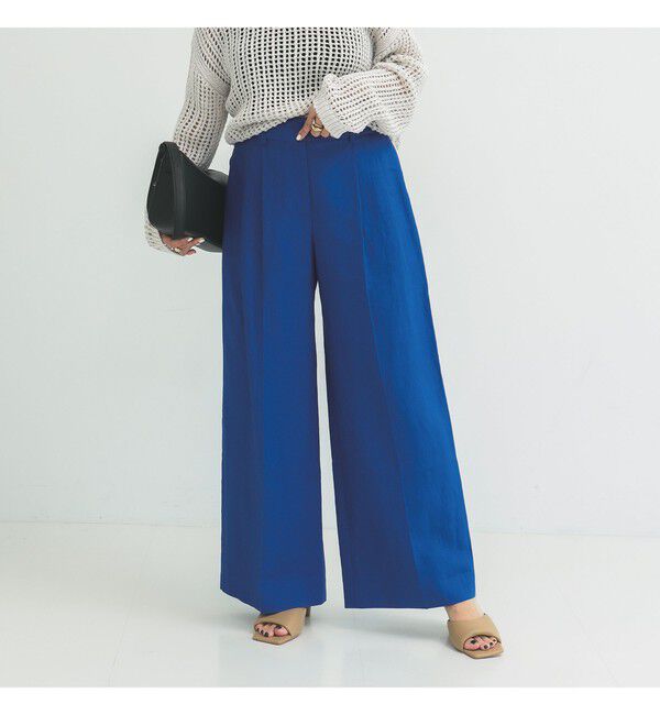 Demi-Luxe BEAMS 「シンプル リネン ワイドパンツ .M」|チノ|