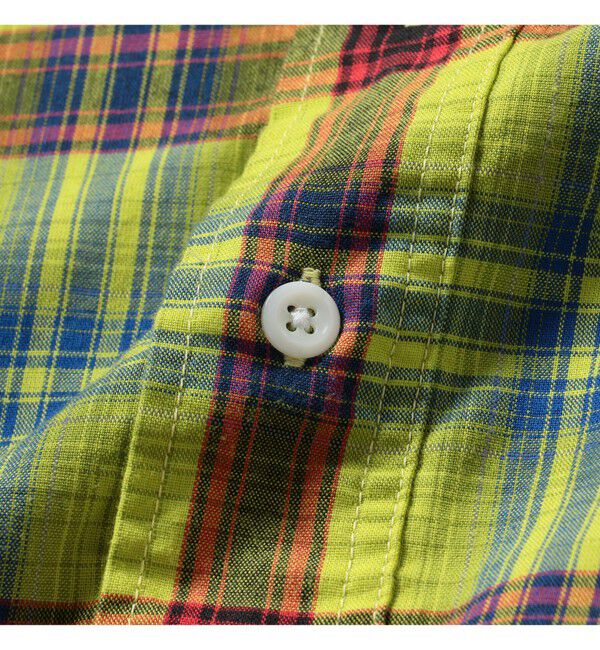 BEAMS「ワイドフィット リフレクター チェック フードシャツ」|シャツ・ブラウス|