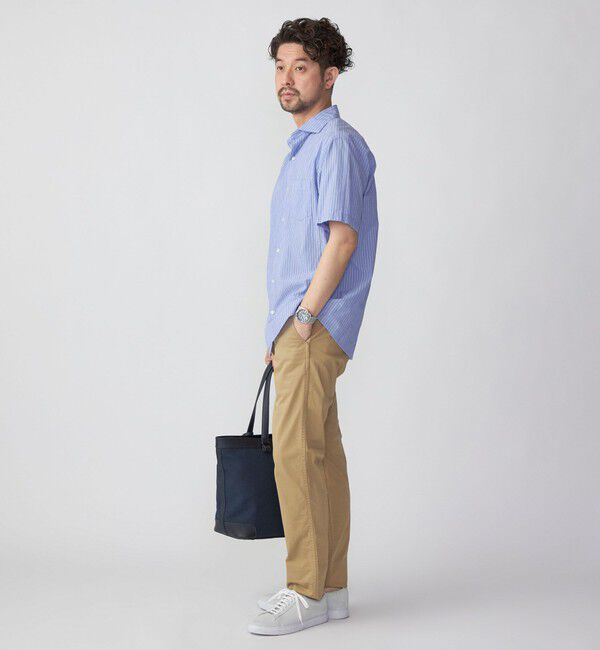 SHIPS「SHIPS: ボイル セミワイドカラー ストライプ ショートスリーブ シャツ」|シャツ・ブラウス|