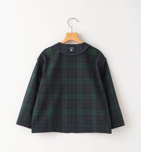 SHIPS KIDS「SHIPS KIDS:145～160cm /〈多機能〉ブラックウォッチ ノーラペル ジャケット」|ノーカラージャケット|