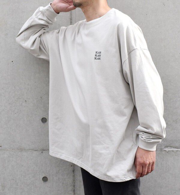 SHIPS any「【WEB限定】SHIPS any: BLAH BLAH BLAH.ワンポイント 刺繍 ルーズ Tシャツ (ロンT)◇」|Tシャツ・カットソー|