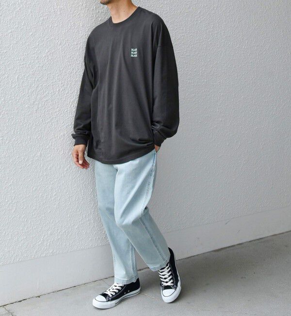 SHIPS any「【WEB限定】SHIPS any: BLAH BLAH BLAH.ワンポイント 刺繍 ルーズ Tシャツ (ロンT)◇」|Tシャツ・カットソー|