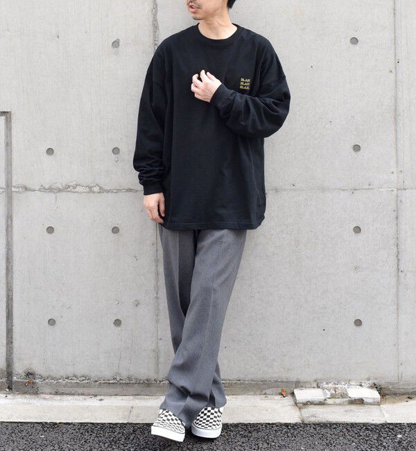 SHIPS any「【WEB限定】SHIPS any: BLAH BLAH BLAH.ワンポイント 刺繍 ルーズ Tシャツ (ロンT)◇」|Tシャツ・カットソー|