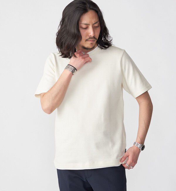 SHIPS「SHIPS: フェイクレイヤード ピケ クルーネック Tシャツ」|Tシャツ・カットソー|