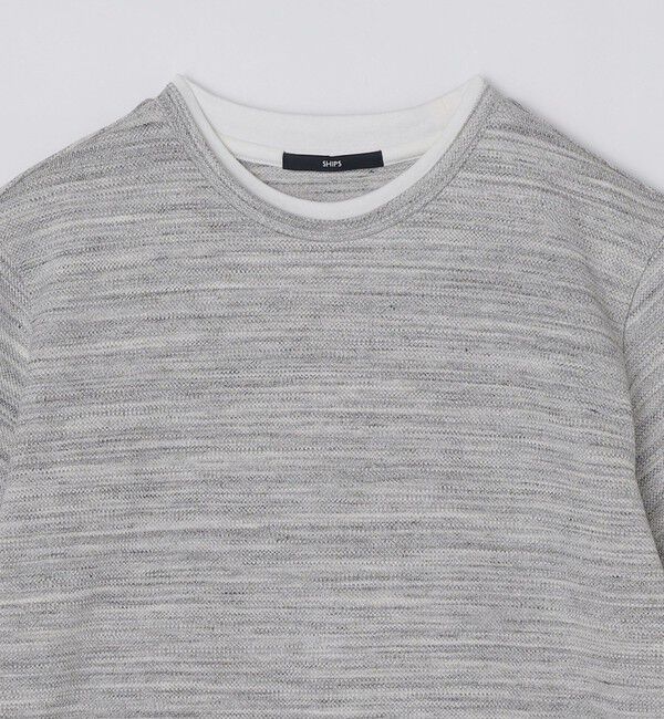 SHIPS「SHIPS: フェイクレイヤード ピケ クルーネック Tシャツ」|Tシャツ・カットソー|