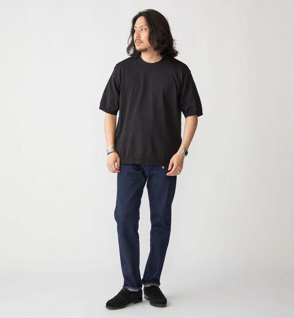 SHIPS「SHIPS: 〈手洗い可能〉 14ゲージ TEXBRID(R) リネン ニット Tシャツ」|ニット・セーター|