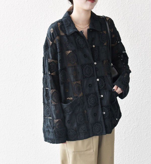SHIPS any「SHIPS any:〈手洗い可能〉パッチワーク レース ジャケット シャツ」|その他|