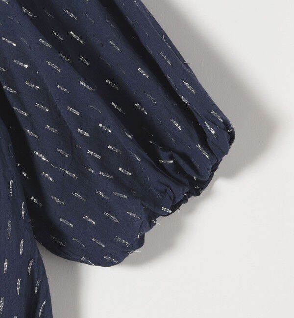 SHIPS any「SHIPS any:〈洗濯機可能〉ラメ ドビー ギャザー パフ スリーブ ブラウス」|シャツ・ブラウス|