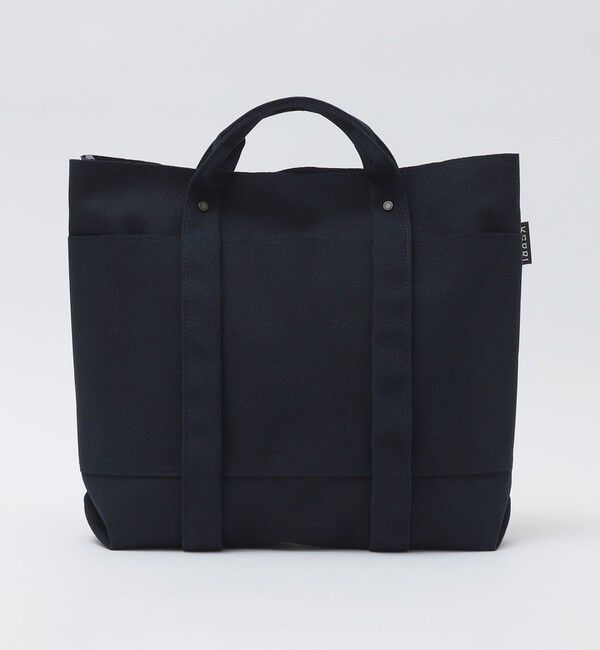 SHIPS「KARRI: POLY CANVAS 2WAY TOTE M」|トートバッグ|ネイビー