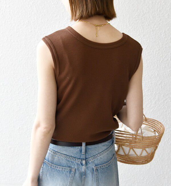 SHIPS any「《一部追加予約》SHIPS any:〈洗濯機可能〉ワッフル ヘンリーネック 2WAY ノースリーブ TEE」|タンクトップ|