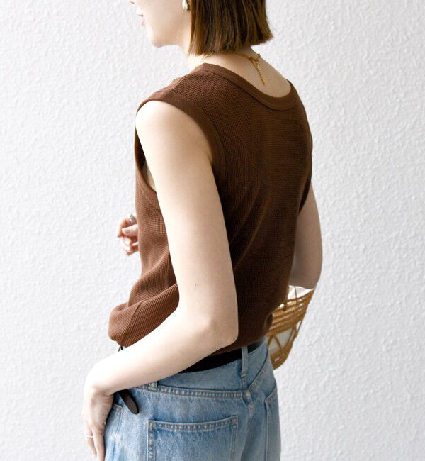 SHIPS any「《一部追加予約》SHIPS any:〈洗濯機可能〉ワッフル ヘンリーネック 2WAY ノースリーブ TEE」|タンクトップ|