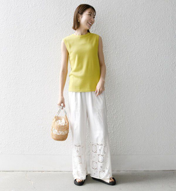 SHIPS any「《一部追加予約》SHIPS any:〈洗濯機可能〉ワッフル ヘンリーネック 2WAY ノースリーブ TEE」|タンクトップ|