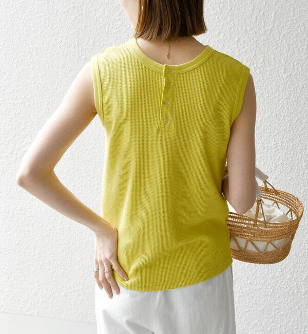 SHIPS any「《一部追加予約》SHIPS any:〈洗濯機可能〉ワッフル ヘンリーネック 2WAY ノースリーブ TEE」|タンクトップ|
