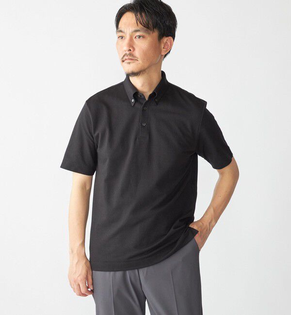 SHIPS「SHIPS: カノコ ボタンダウンカラー ポロシャツ」|Tシャツ・カットソー|ブラック