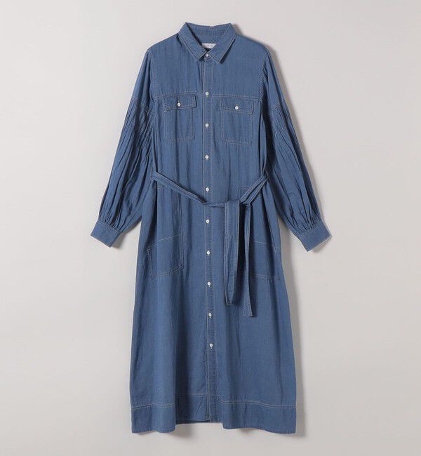 SHIPS any「SHIPS any:〈手洗い可能〉シアー デニム ポケット ロング シャツ ワンピース」|ワンピース|