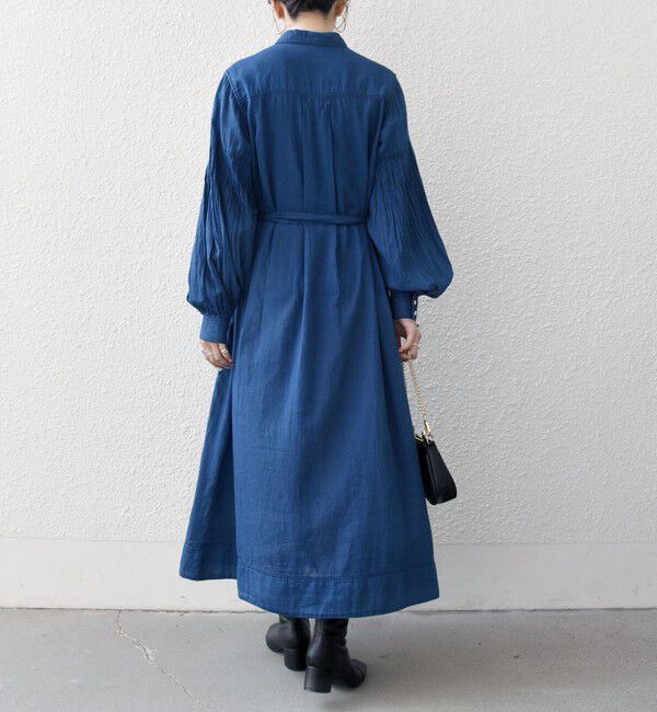 SHIPS any「SHIPS any:〈手洗い可能〉シアー デニム ポケット ロング シャツ ワンピース」|ワンピース|